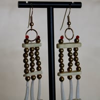 Image 2 of Yellow Trade Bead Earrings