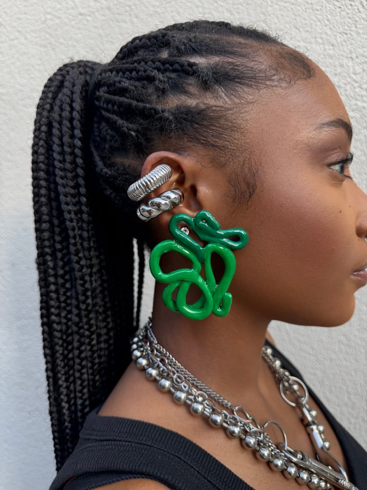 Image of Green cursive piece