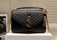 Black Y leather bag