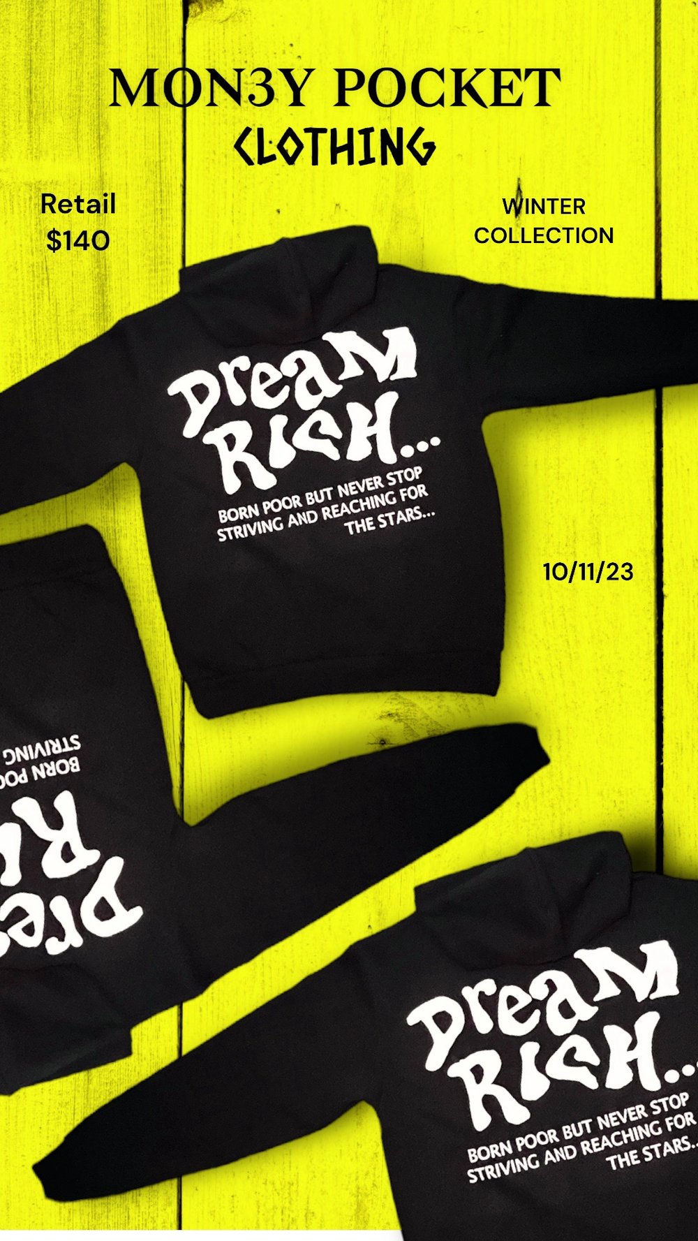 DREAM RICH HOODIE // BLACK N WHITE