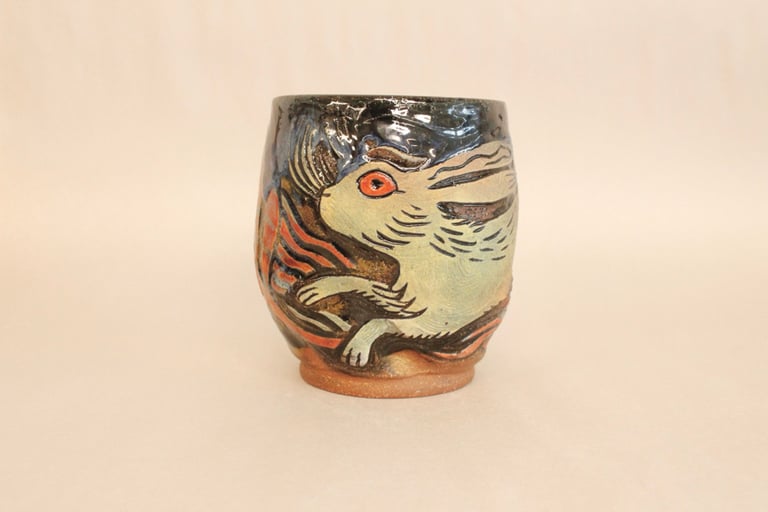 Rabbit and ferns cup