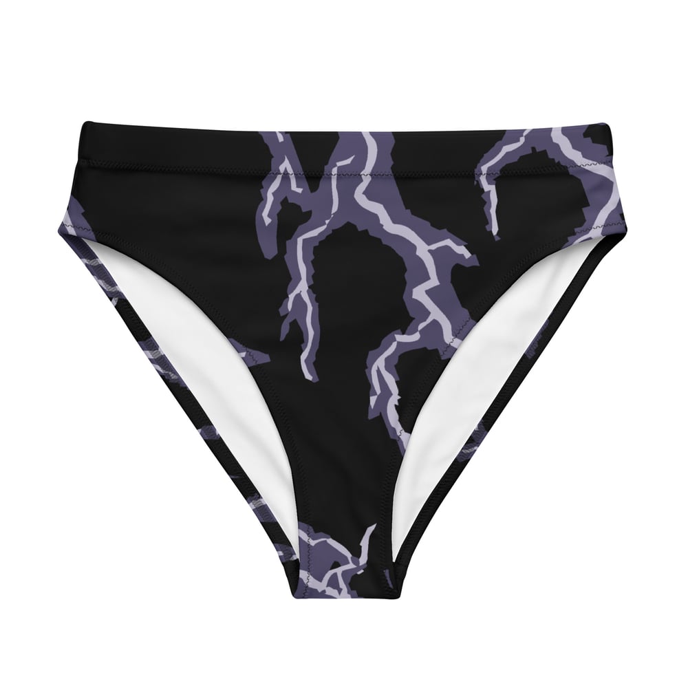 Lightning bolt high-waisted bikini bottom