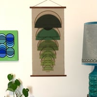 Image 1 of 'Descend' Wall Hanging in Green Linen/cotton