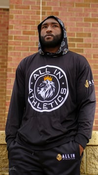 Image 1 of Black Logo Lightweight Hoodie