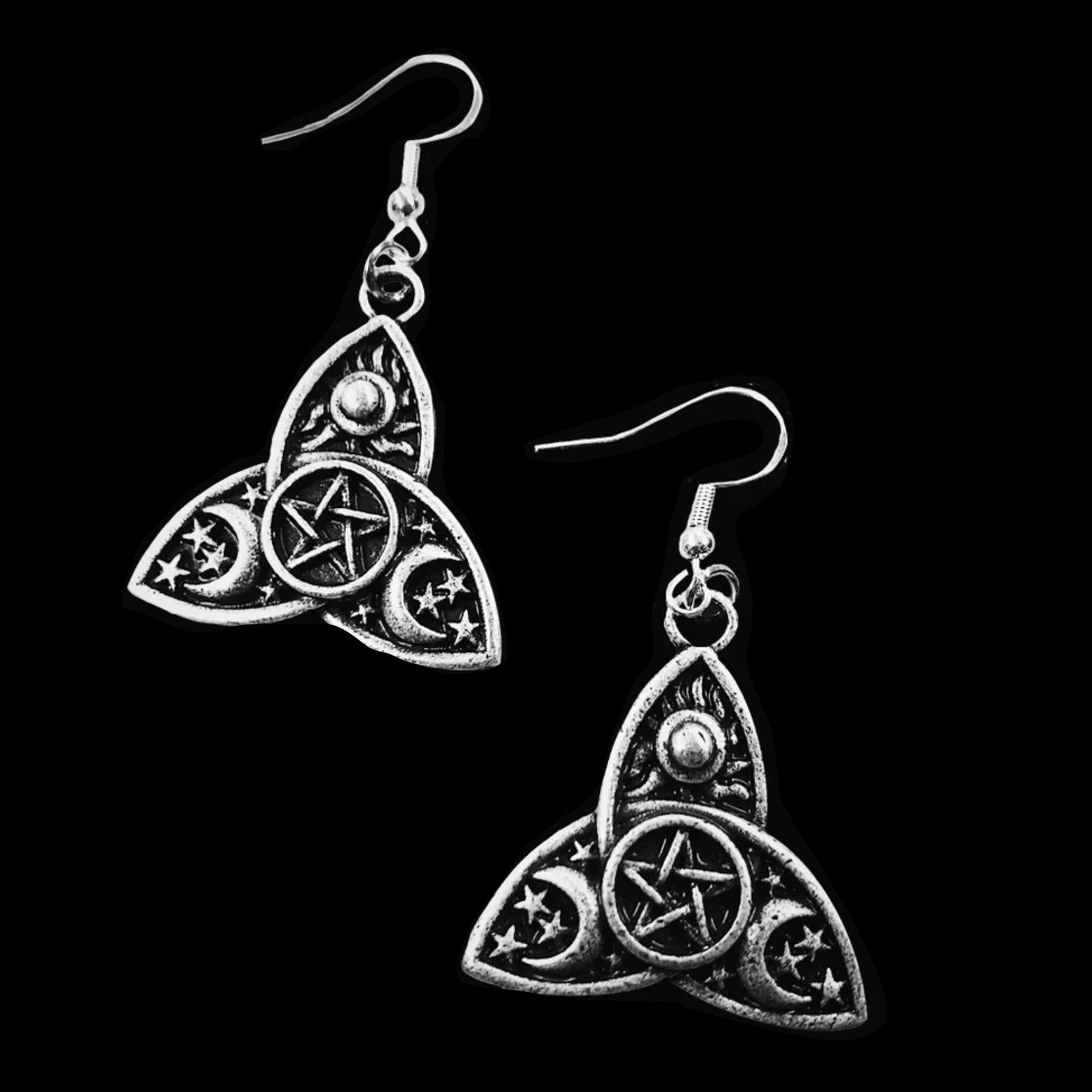 triple goddess earrings