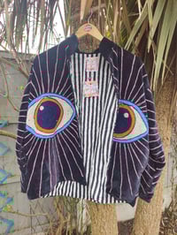 Image 1 of Wanderlust - Velvet evil eye protection jacket -Black 6-12 uk