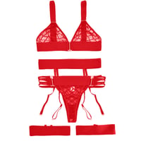 Image 4 of Sexy Transparent Bra And Panty Garters Lingerie Underwear Set Sexy Sling Bra Brassiere Suit Temptati