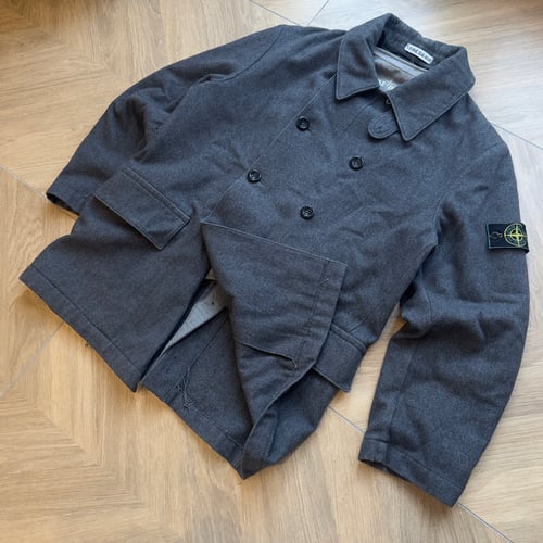 Image of AW 1998 Stone Island Dual Layer Wool Pea Coat, Size Medium