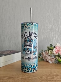 Image 2 of Dead Inside but Caffeinated 20oz Leopard Print Tumbler