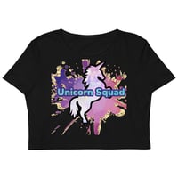 UNICORN SQUAD BLACK ORGANIC CROP TOP