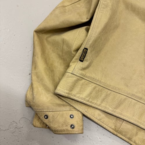 Image of 2000s Armani Jeans Cropped Leather Jacket, Size Small