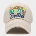 BEACHES BOOZE &  BESTIES EMBROIDERED BASEBALL CAP