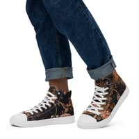 Image 5 of Dark Rose Gold Butterfly Design Goth Inspired Men’s High Top Canvas Shoes