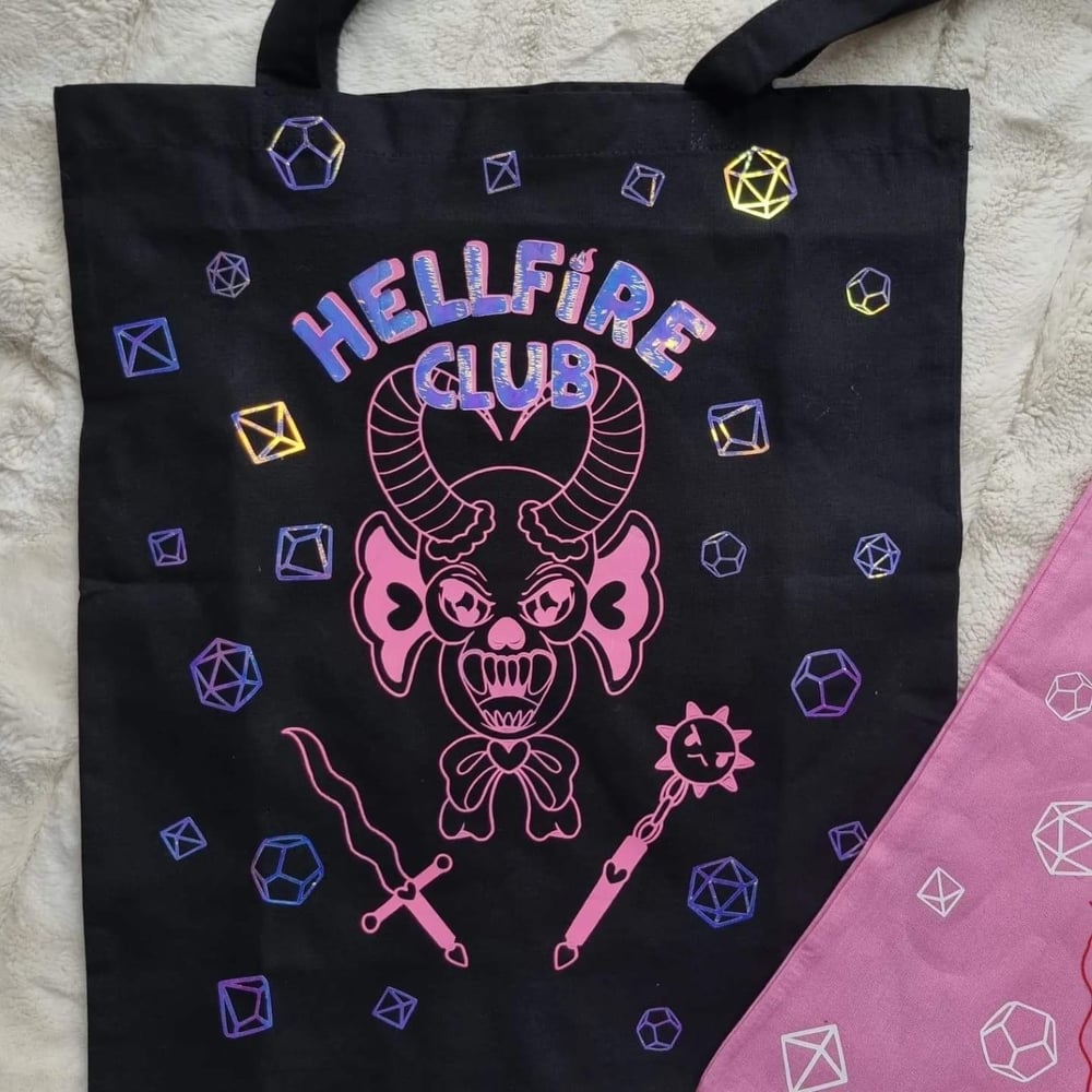 Hellfire tote bags