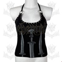 Image 2 of Behemoth "Off To War” Halter Top (SIZE L/XL)