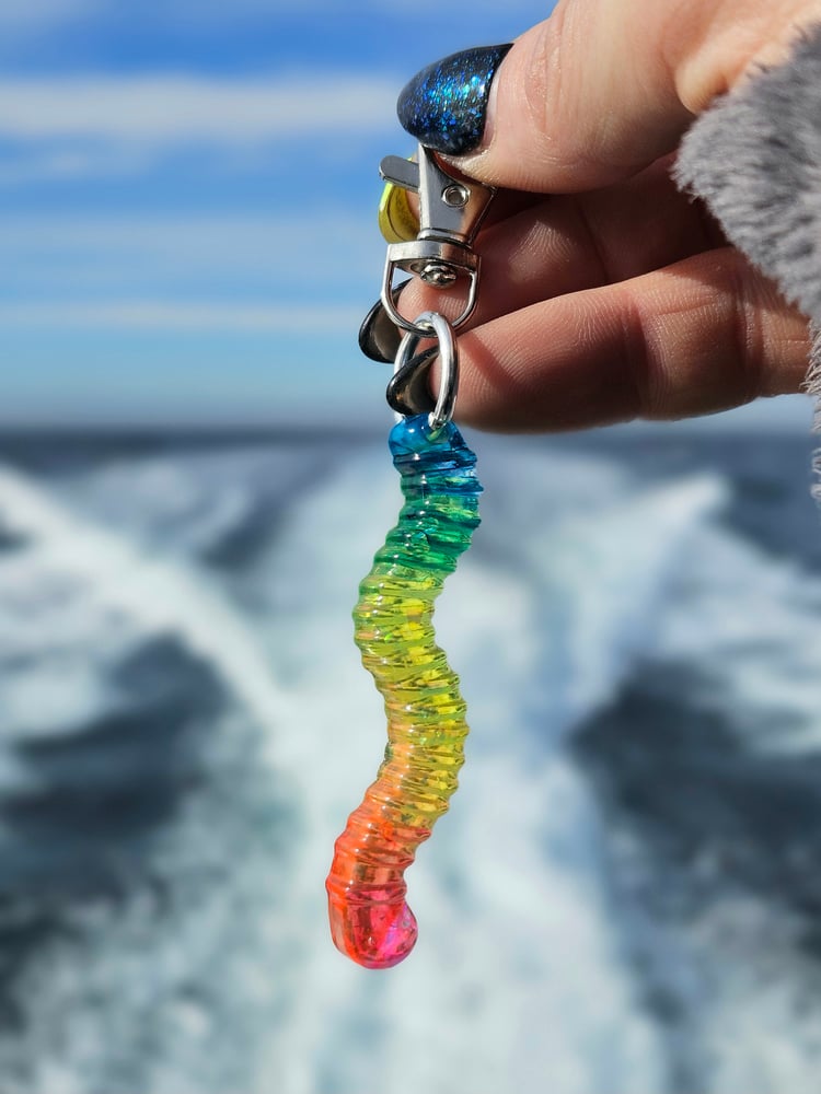 Image of Rainbow Gummy Worm Keychain