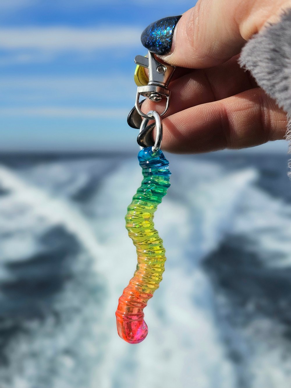 Image of Rainbow Gummy Worm Keychain