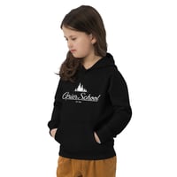 Image 5 of Kids eco hoodie with white screen print Grier logo