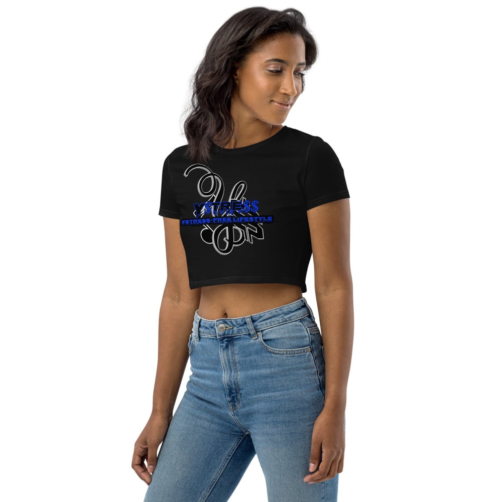 Image of YSDB Exclusive Women's Blue and Black Organic Crop Top