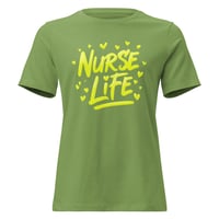 Image 7 of Nurse Life Shirt – Yellow Graffiti Nurse T-Shirt Bold Paint Stroke Women’s Graphic Tee