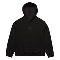 Image 1 of Black on Black Embroidered Squirrel Hoodie