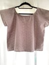 Ready made Grey Broderie Anglaise Cropped T Top with Free Postage 