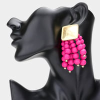 Image 4 of Pearl Statement Tassel/Beaded Tassel Pearl Earrings/Wedding Earrings