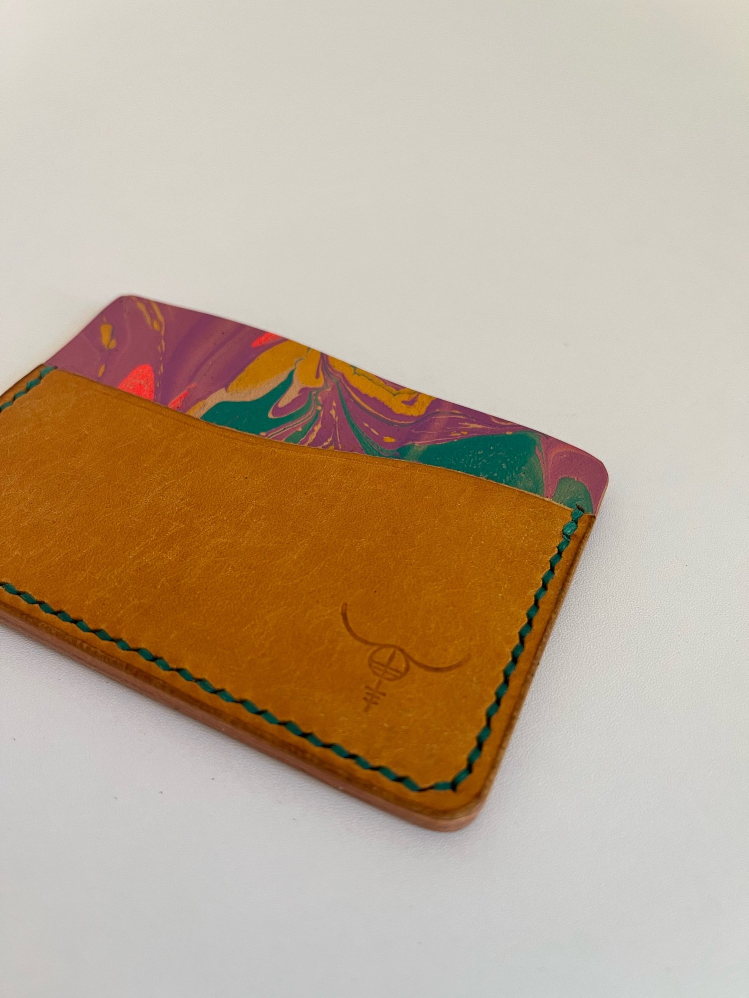 Image of Yellow Pueblo/Purple Marbled Horizontal Cardholder 