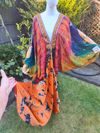 Image 5 of Wanderlust maxi dress Sari tie dye Red n Orange upto 8-18 uk