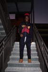 “BE DIFFERENT” NAVY/RED JUMPSUIT