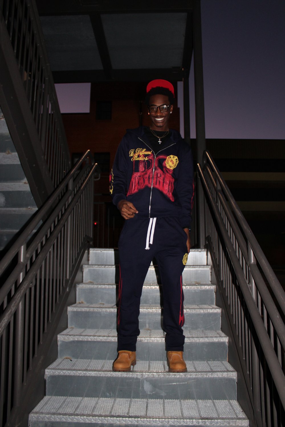 “BE DIFFERENT” NAVY/RED JUMPSUIT