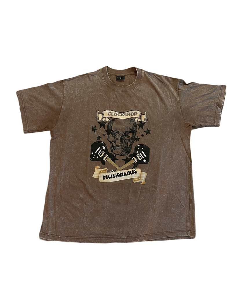 Image of Rock And Roll BrownAcid Wash Distressed Tee