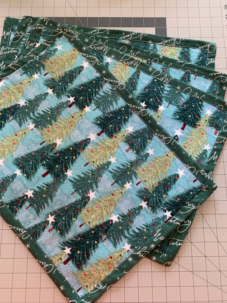 Image of 🎄 Set of 4 “Evergreen Magic” Placemats