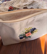 Image 2 of Floral embroidered bag - Pinks and blues