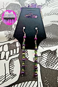 Image 1 of Dainty Mardi Gras Earrings 
