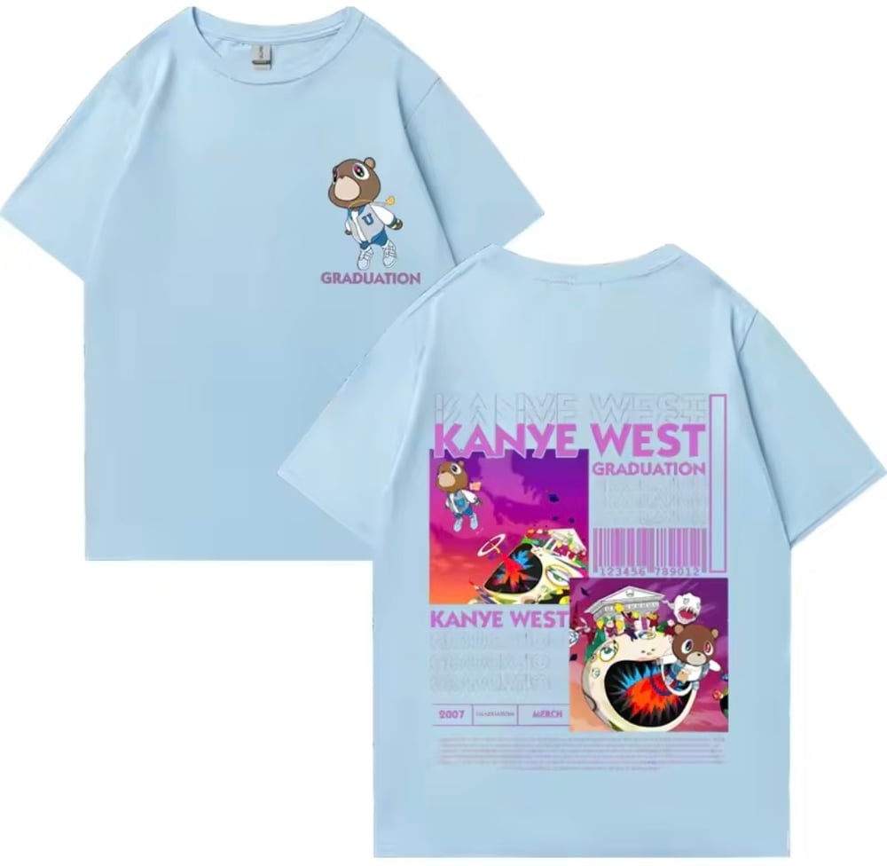 Image of Kanye west graduation album bear T shirt - Unisex multi size & colors