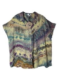 Image 2 of ♻️ UPCYCLED XL Resort Shirt in Earthy Agate Ice Dye