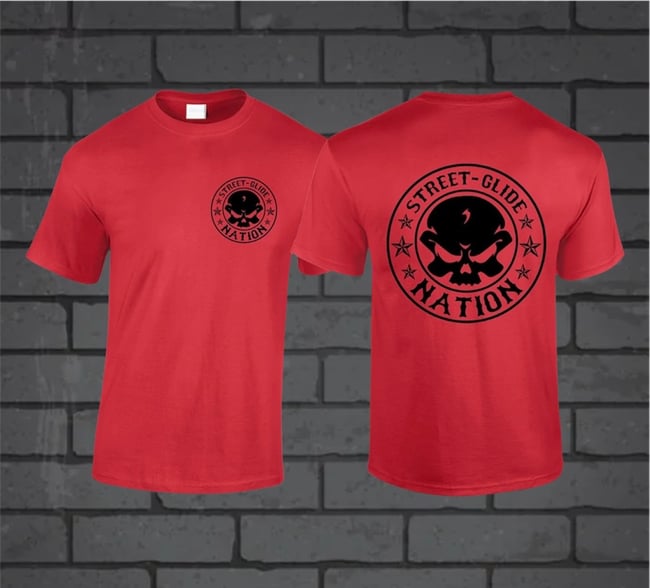 Street Glide Nation Round Logo Red T-SHIRT