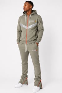 Image 1 of Reverse Stack Sweatsuit- Cement Grey