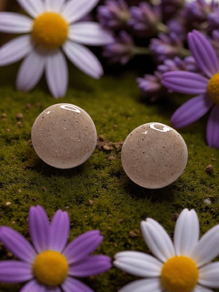 Image of Sun Kissed Glow Stud Earrings - Shimmery Warm Jewelry