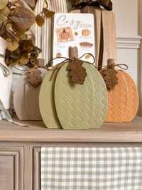 Image 1 of Wooden Pumpkins ( 3 Options )
