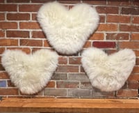 Image 2 of Sheepskin WHITE Wool Leather Shearling Pieces in Roundish Natural Shapes 
