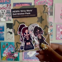 Image 1 of aespa 'dirty work' fashion doll sticker pack.