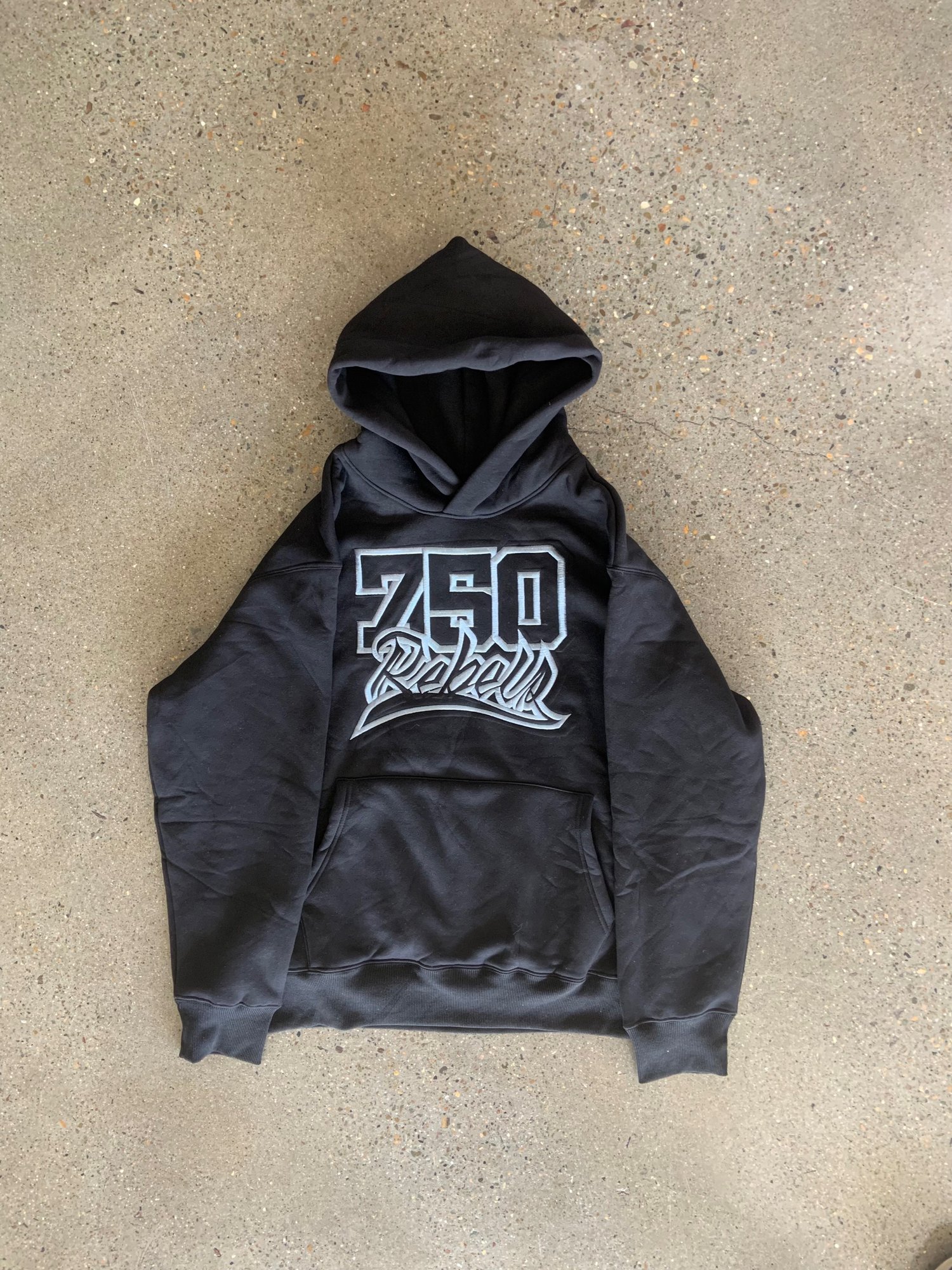 Image of 750 Rebels Black Embroided Hoody