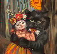 Image 1 of "Palomita y Sapo (Frida y Diego)" Original painting