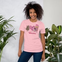 Image 1 of Peace, Love and Coffee Valentine Unisex t-shirt