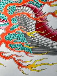 Image 3 of A1 original Hiryū (winged dragon) painting