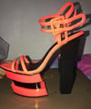 Orange and Black Platform Heels