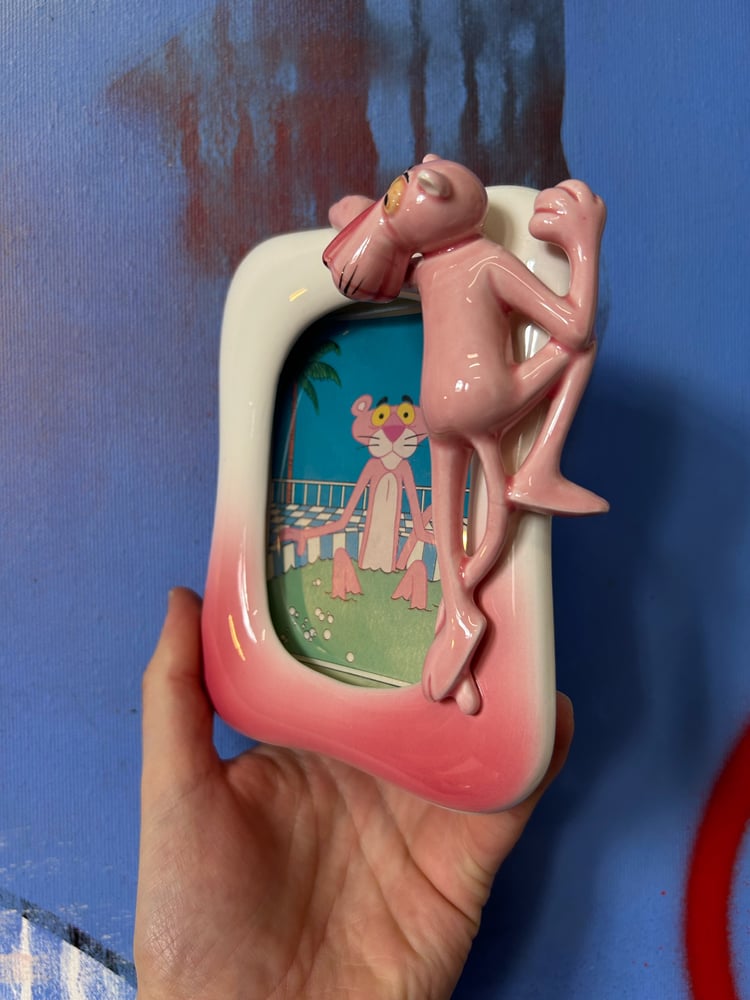 Image of Ceramic Pink Panther picture frame 