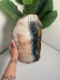 Image 1 of XL GOLD LINED QUARTZ X JASPER PLATTER -BRAZIL-
